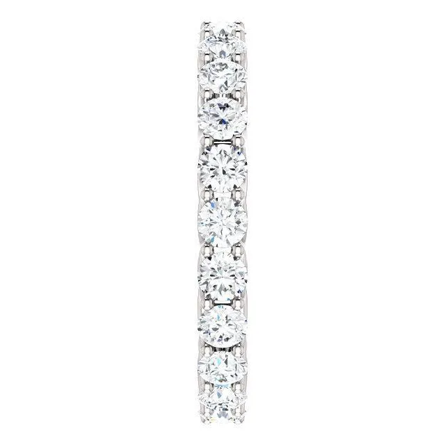 Fire Brilliance Rings Prestine Full Eternity 4 Prongs 3mm Round Cut Engagement or Anniversary Ring