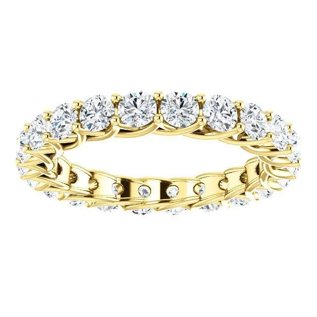 Fire Brilliance Rings Prestine Full Eternity 4 Prongs 3mm Round Cut Engagement or Anniversary Ring