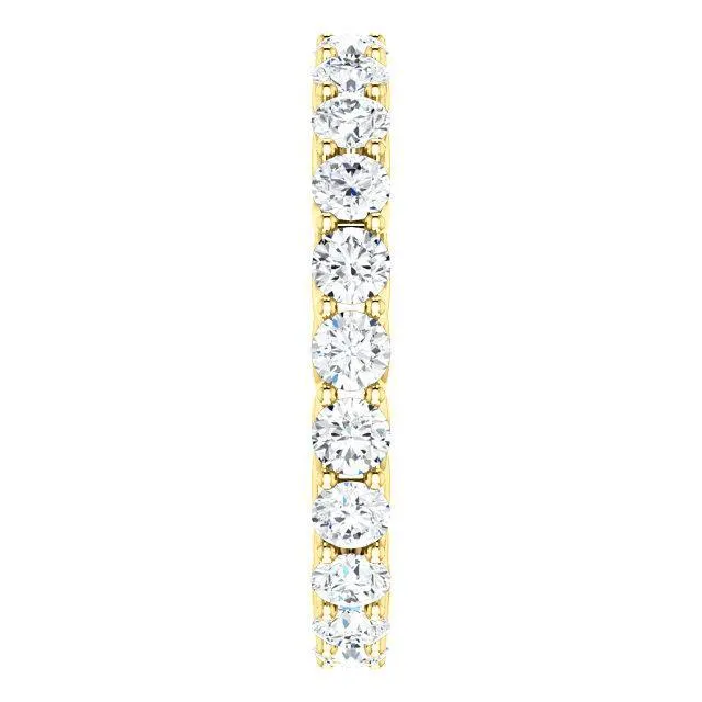 Fire Brilliance Rings Prestine Full Eternity 4 Prongs 3mm Round Cut Engagement or Anniversary Ring