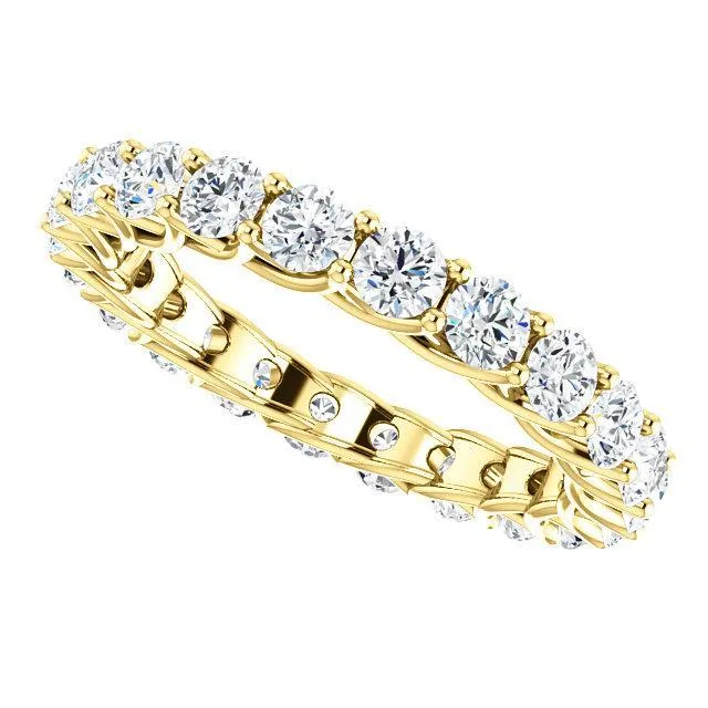 Fire Brilliance Rings Prestine Full Eternity 4 Prongs 3mm Round Cut Engagement or Anniversary Ring