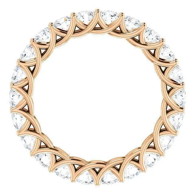 Fire Brilliance Rings Prestine Full Eternity 4 Prongs 3mm Round Cut Engagement or Anniversary Ring