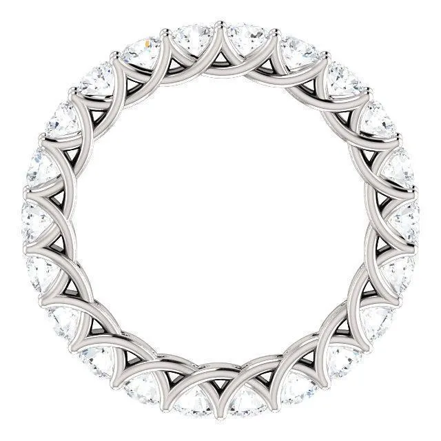 Fire Brilliance Rings Prestine Full Eternity 4 Prongs 3mm Round Cut Engagement or Anniversary Ring