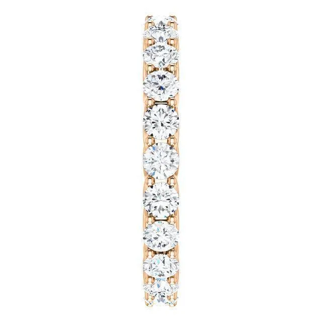 Fire Brilliance Rings Prestine Full Eternity 4 Prongs 3mm Round Cut Engagement or Anniversary Ring