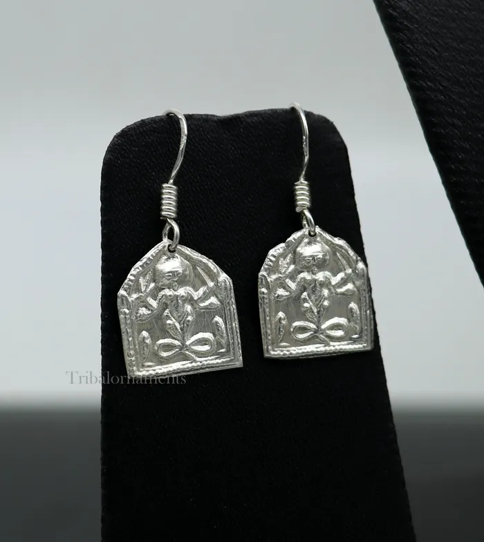 Light weight 925 sterling silver excellent customized traditional indian style hoops earring amazing tribal ethnic earring ear956 TRIBAL ORNAMENTS Earrings