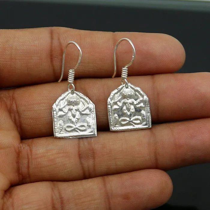 Light weight 925 sterling silver excellent customized traditional indian style hoops earring amazing tribal ethnic earring ear956 TRIBAL ORNAMENTS Earrings