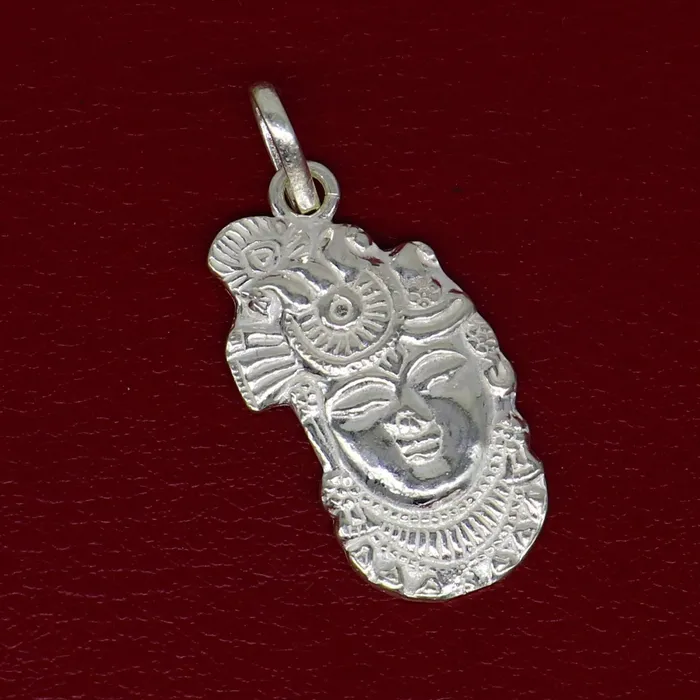 Necklaces TRIBAL ORNAMENTS Solid sterling silver handmade Hindu Lord krishna shrinathji tiny pendant amazing designer fabulous pendant unisex gifting jewelry ssp623