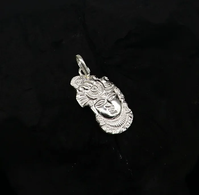 Necklaces TRIBAL ORNAMENTS Solid sterling silver handmade Hindu Lord krishna shrinathji tiny pendant amazing designer fabulous pendant unisex gifting jewelry ssp623