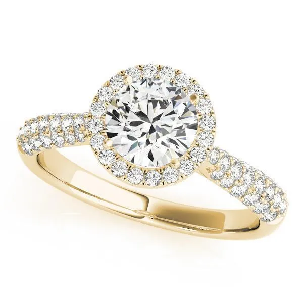 Pauline Round Center Stone Micro Pave Shank Halo Engagement Ring Fire Brilliance Rings Pauline Round Center Stone Micro Pave Shank Halo Engagement Ring Fire Brilliance Rings