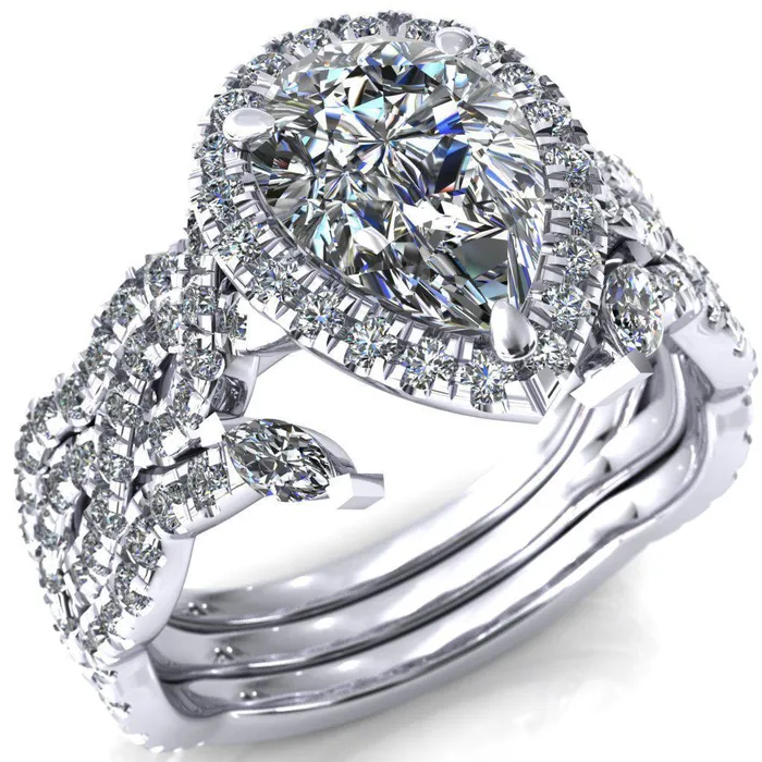 Rings Delaney Pear Center Stone Halo Diamond 34 Infinity Eternity Ring Fire Brilliance Rings Delaney Pear Center Stone Halo Diamond 34 Infinity Eternity Ring Fire Brilliance