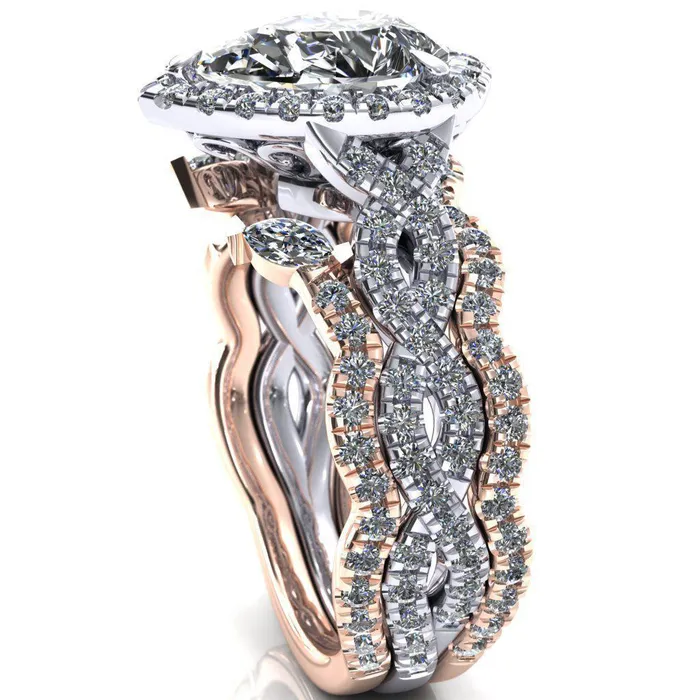 Rings Delaney Pear Center Stone Halo Diamond 34 Infinity Eternity Ring Fire Brilliance 