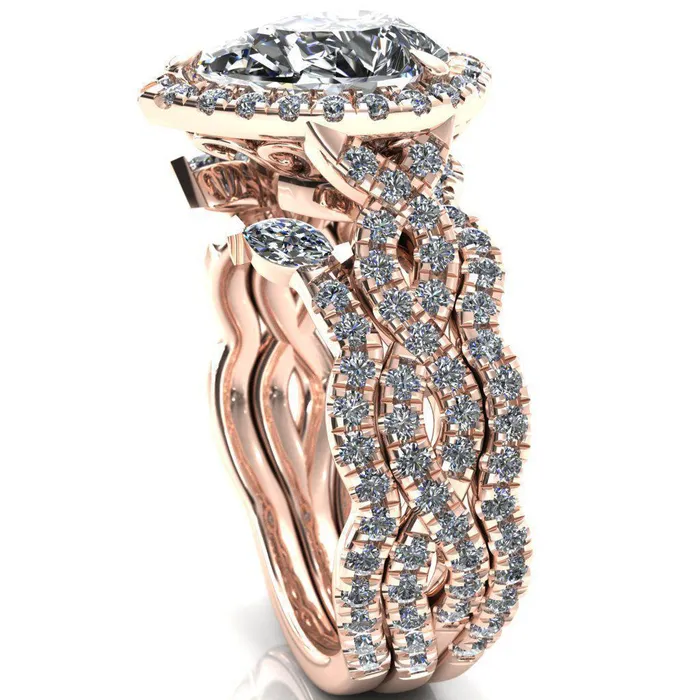 Rings Delaney Pear Center Stone Halo Diamond 34 Infinity Eternity Ring Fire Brilliance 