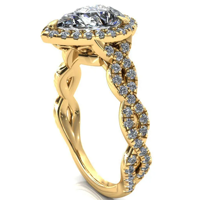 Rings Delaney Pear Center Stone Halo Diamond 34 Infinity Eternity Ring Fire Brilliance 