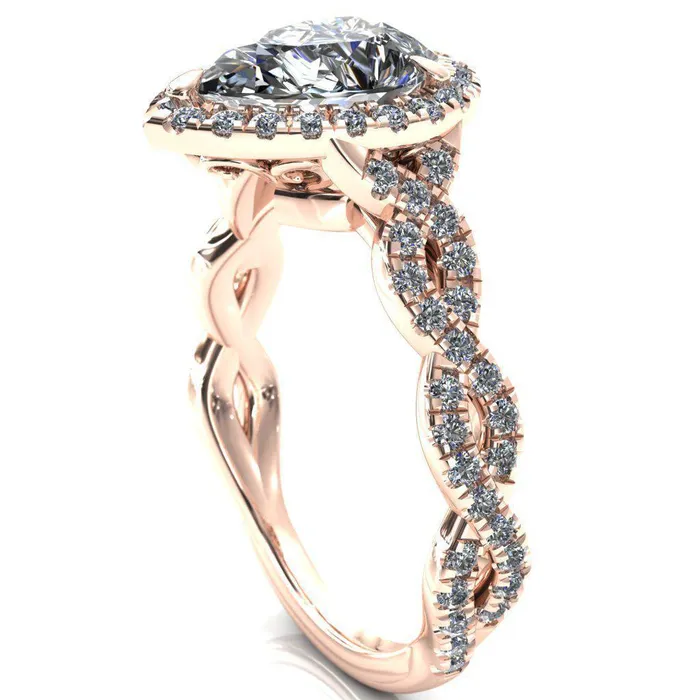 Rings Delaney Pear Center Stone Halo Diamond 34 Infinity Eternity Ring Fire Brilliance 