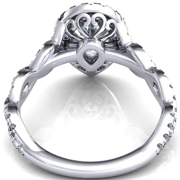 Rings Delaney Pear Center Stone Halo Diamond 34 Infinity Eternity Ring Fire Brilliance 