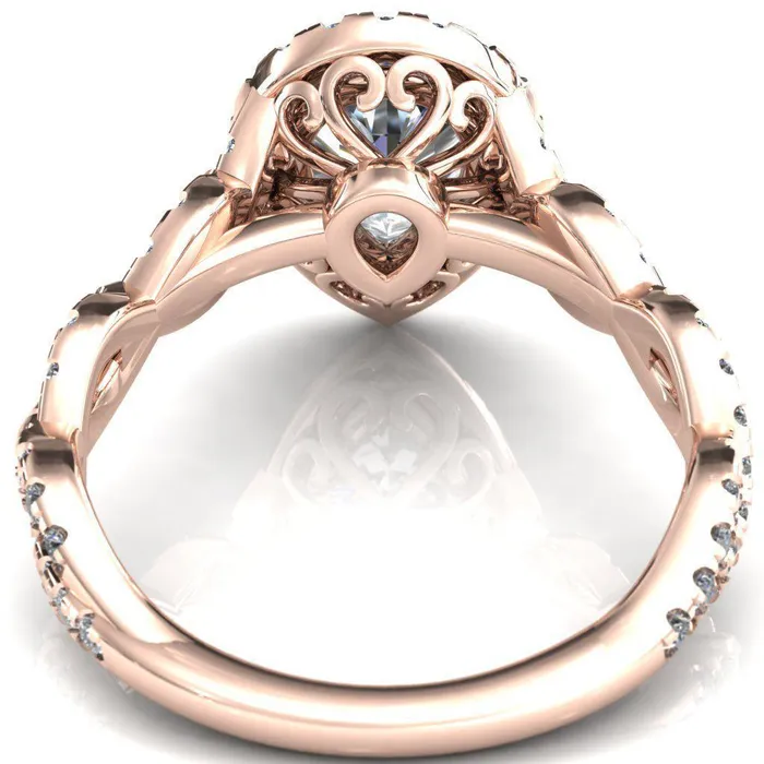 Rings Delaney Pear Center Stone Halo Diamond 34 Infinity Eternity Ring Fire Brilliance 