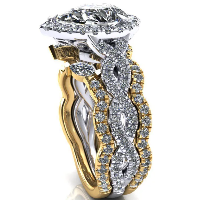 Rings Delaney Pear Center Stone Halo Diamond 34 Infinity Eternity Ring Fire Brilliance 