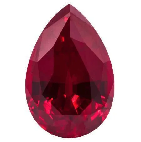 Rings FIRE BRILLIANCE Chatham LabGrown Pear Ruby Stone Size