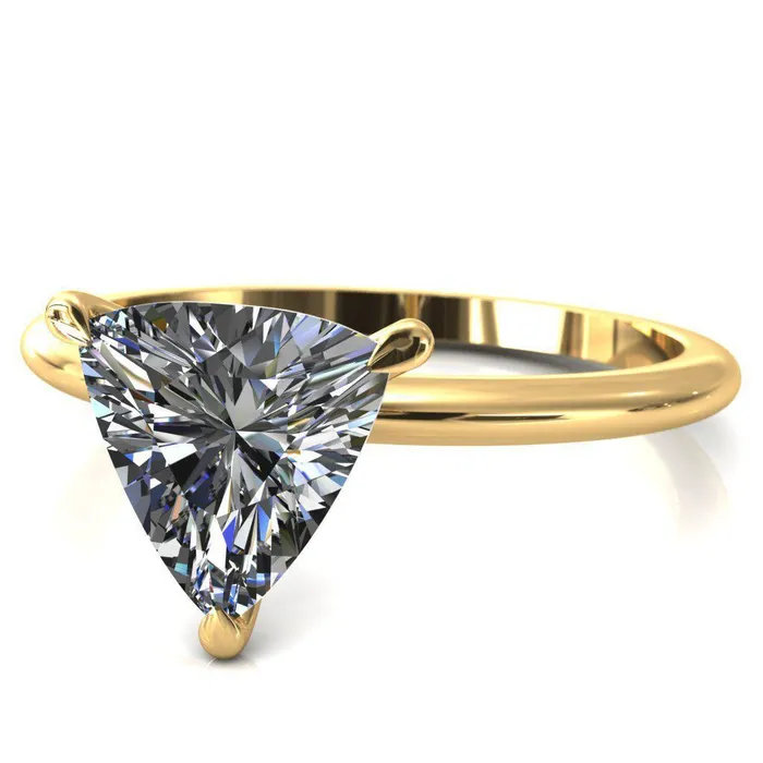 Rings Fire Brilliance Gracey Trillion Moissanite 3Claw Prong Engagement Ring