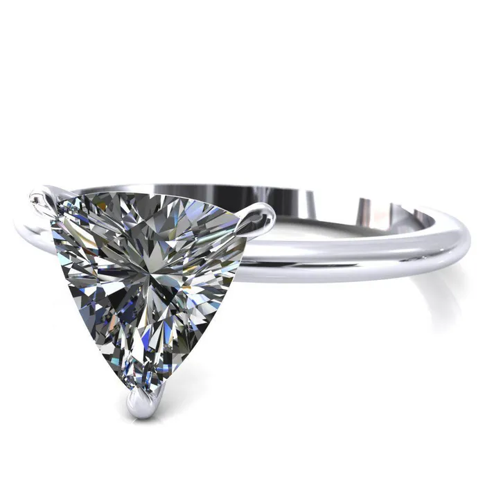 Rings Fire Brilliance Gracey Trillion Moissanite 3Claw Prong Engagement Ring