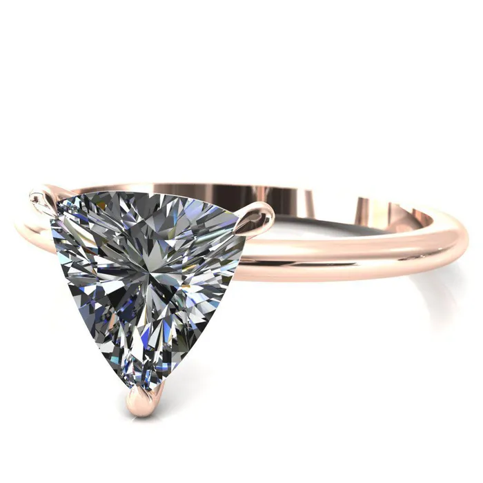 Rings Fire Brilliance Gracey Trillion Moissanite 3Claw Prong Engagement Ring