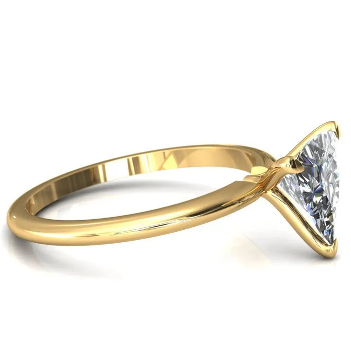 Rings Fire Brilliance Gracey Trillion Moissanite 3Claw Prong Engagement Ring
