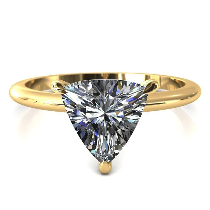Rings Fire Brilliance Gracey Trillion Moissanite 3Claw Prong Engagement Ring
