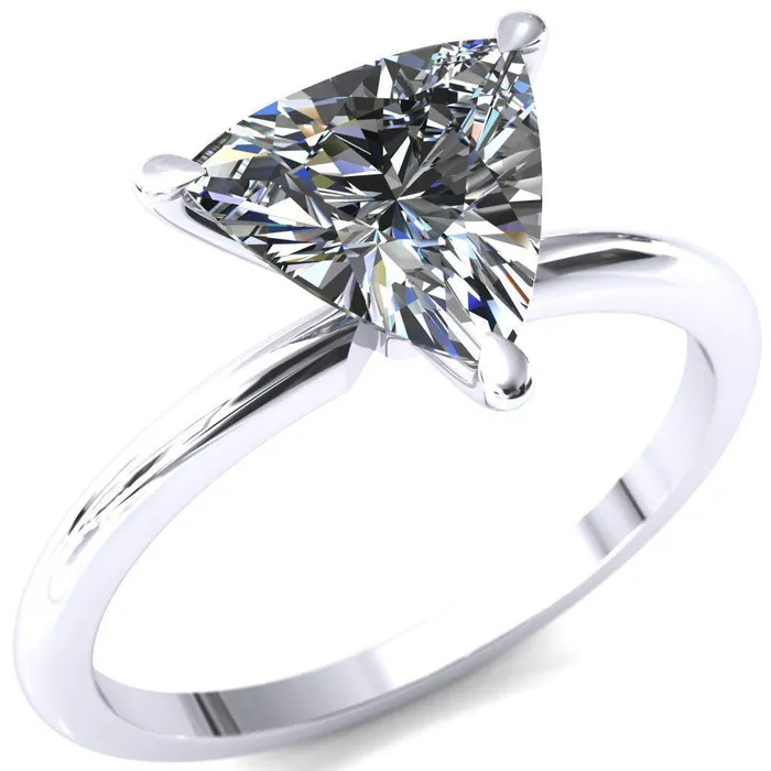 Rings Fire Brilliance Gracey Trillion Moissanite 3Claw Prong Engagement Ring