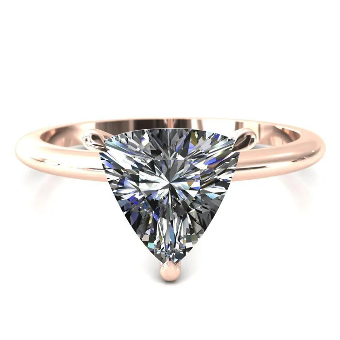 Rings Fire Brilliance Gracey Trillion Moissanite 3Claw Prong Engagement Ring