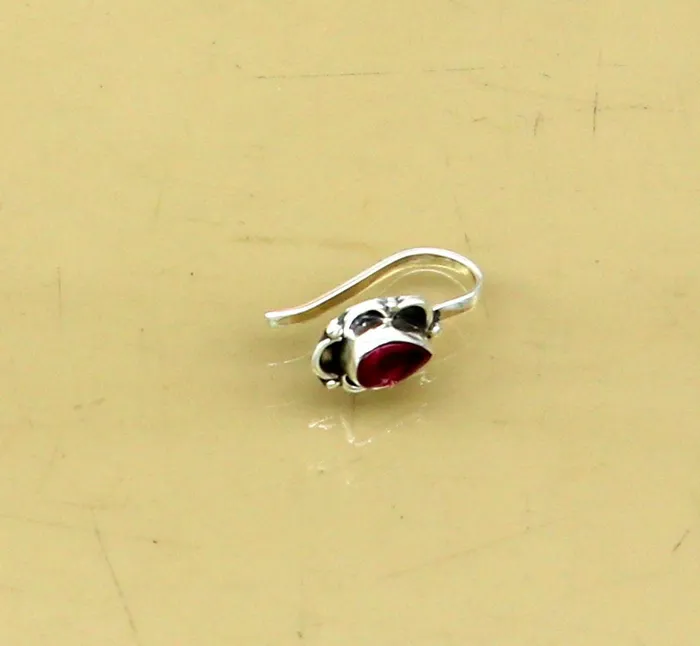 Rings TRIBAL ORNAMENTS 75mm 925 sterling silver single stone nose pin clip on nose pin customized nose plug best wedding party stylish functional jewelry np99