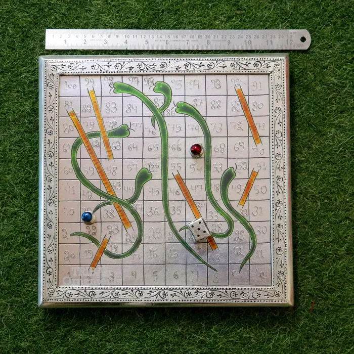 Rings TRIBAL ORNAMENTS 925 sterling silver handcrafted solid silver work snake and ladders game wooden base board amazing vintage style classical games sf17