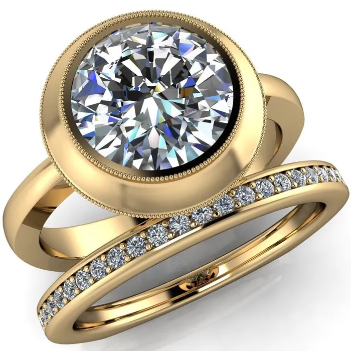 Rings Willow Round Center Stone Heart Gallery Milgrain Bezel Set Euro Shank Solitaire Ring Fire Brilliance Rings Willow Round Center Stone Heart Gallery Milgrain Bezel Set Euro Shank Solitaire Ring Fire Brilliance