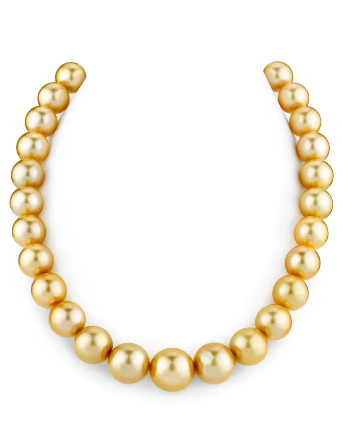 spt Necklaces Golden South Sea True Round Pearl Necklace 120140mm AAAAAAA Quality spt Necklaces Golden South Sea True Round Pearl Necklace 120140mm AAAAAAA Quality