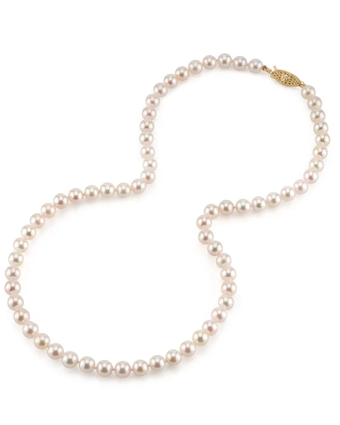 spt Necklaces White Japanese Akoya Pearl Necklace 6065mm AA Quality