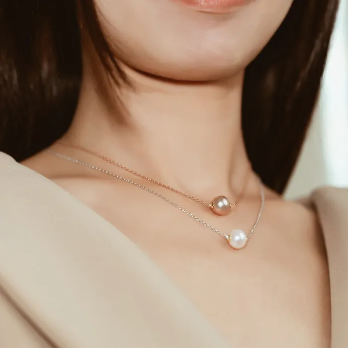 Sterling Silver Interchangeable Necklace WN00469 Possibilities Pearly Lustre Necklaces