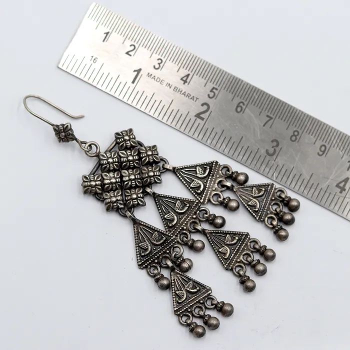 TRIBAL ORNAMENTS 925 sterling silver ethnic choras design drop dangle earring banjara jewellery s1346 Earrings TRIBAL ORNAMENTS 925 sterling silver ethnic choras design drop dangle earring banjara jewellery s1346 Earrings