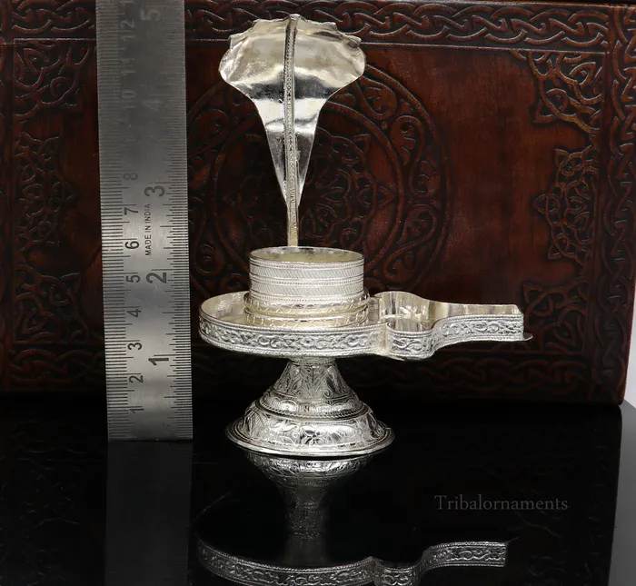 TRIBAL ORNAMENTS Necklaces 925 fine solid sterling silver lord shiva lingam standjalheri use for puthold shiva lingam in home temple awesome handmade article su455