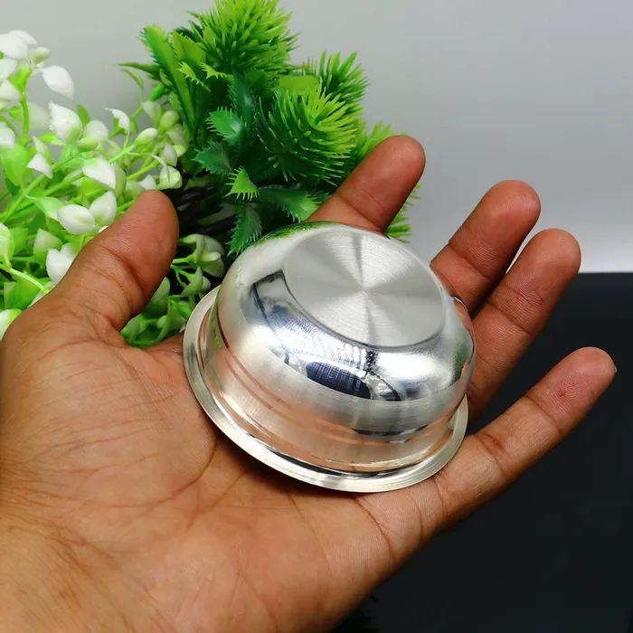 TRIBAL ORNAMENTS Necklaces 999 Fine silver handmade solid bowl and spoon silver utensils baby food bowl baby kitchen set for baby rice ceremony or baby gift sv180