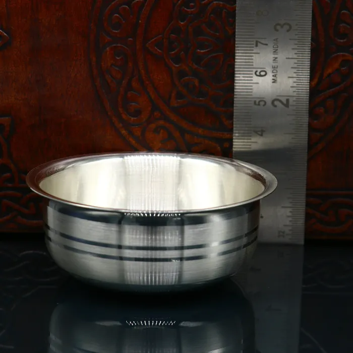 TRIBAL ORNAMENTS Necklaces 999 Fine silver handmade solid bowl and spoon silver utensils baby food bowl baby kitchen set for baby rice ceremony or baby gift sv180