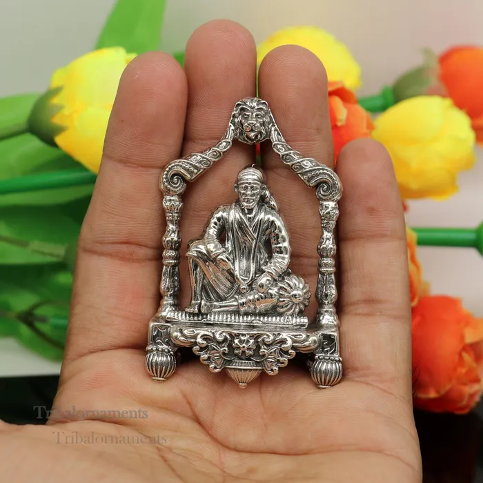 TRIBAL ORNAMENTS Rings 925 sterling silver handmade Divine Hindu idol deity Sai Baba statue murti divine Statue Sculpture figurine puja article gifting art173 TRIBAL ORNAMENTS Rings 925 sterling silver handmade Divine Hindu idol deity Sai Baba statue murti divine Statue Sculpture figurine puja article gifting art173