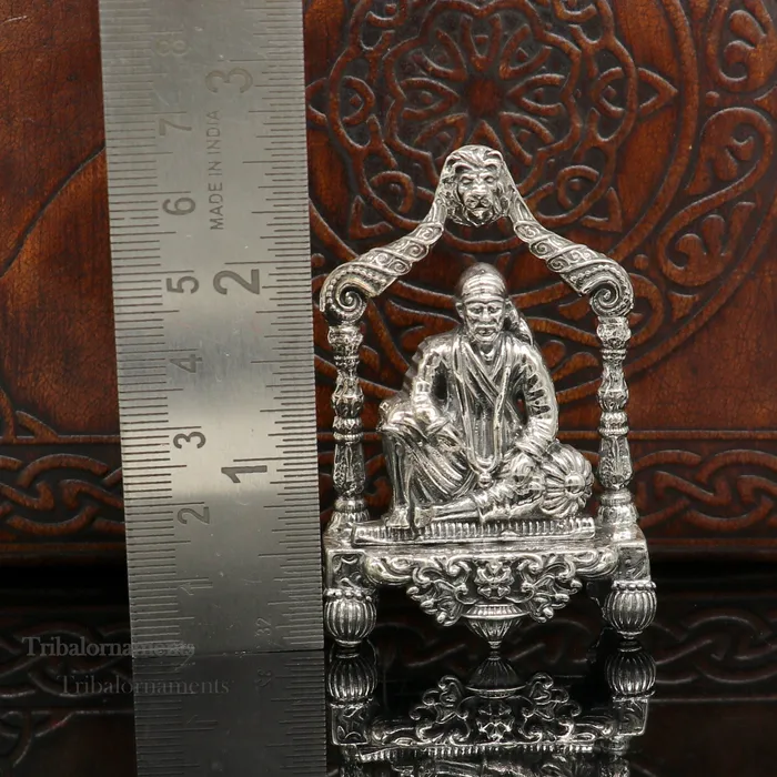 TRIBAL ORNAMENTS Rings 925 sterling silver handmade Divine Hindu idol deity Sai Baba statue murti divine Statue Sculpture figurine puja article gifting art173