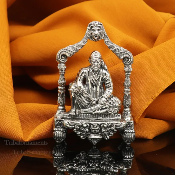 TRIBAL ORNAMENTS Rings 925 sterling silver handmade Divine Hindu idol deity Sai Baba statue murti divine Statue Sculpture figurine puja article gifting art173