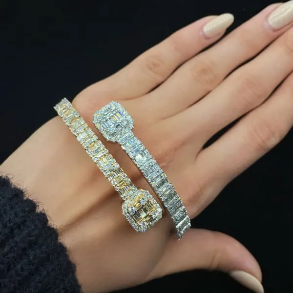 14k Two Tone Diamond Bracelet features 956ct of TDW Diamond Source NYC Bracelets