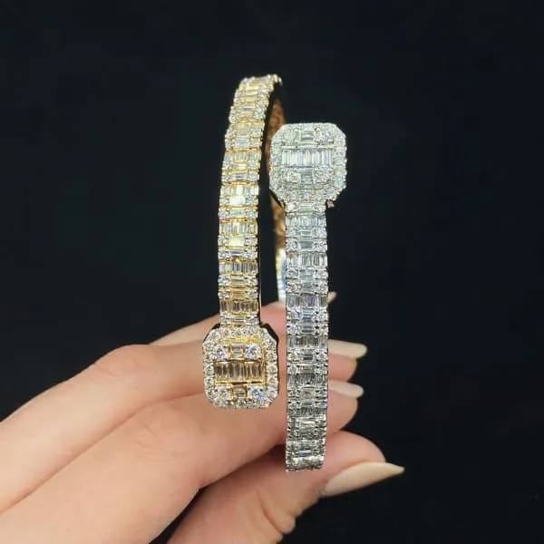 14k Two Tone Diamond Bracelet features 956ct of TDW Diamond Source NYC Bracelets
