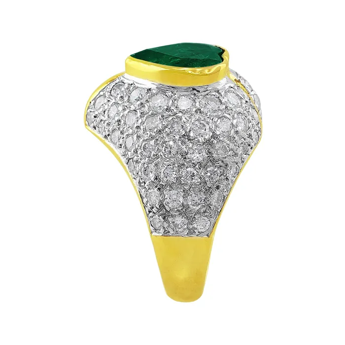 14k White Yellow Gold 4ct Emerald Diamond Heart Ring CJ Charles Jewelers Rings 14k White Yellow Gold 4ct Emerald Diamond Heart Ring CJ Charles Jewelers Rings