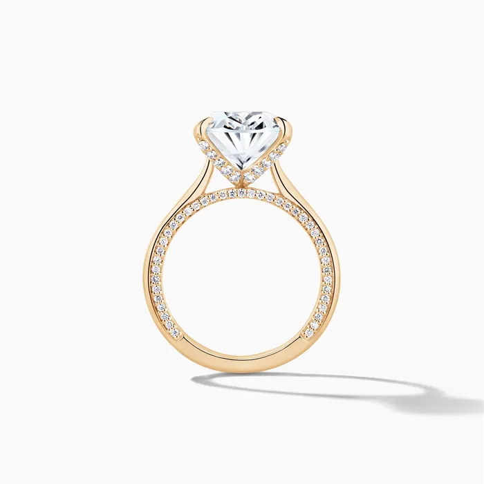 18K Yellow Gold Diamond Semimount Ring Diamonds on Profile and Head Oval Cut Center Engagement Collections Rings 18K Yellow Gold Diamond Semimount Ring Diamonds on Profile and Head Oval Cut Center Engagement Collections Rings