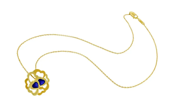 18kt Yellow Gold Iolite Heart Necklace Carrera Y Carrera Necklaces
