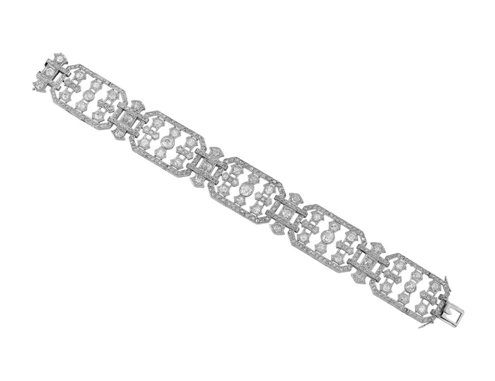 Bracelets CJ Charles Jewelers 20th Century Platinum Diamond Bracelet Estate