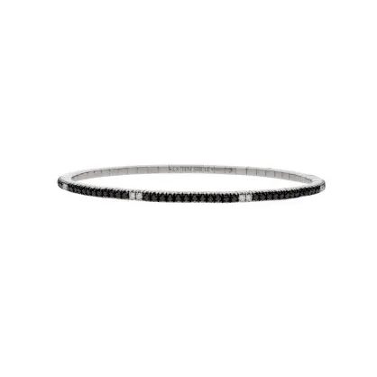 Bracelets Extensible 18K White Gold Black and White Diamond Stretch Tennis Bracelet Extensible Bracelets Extensible 18K White Gold Black and White Diamond Stretch Tennis Bracelet Extensible
