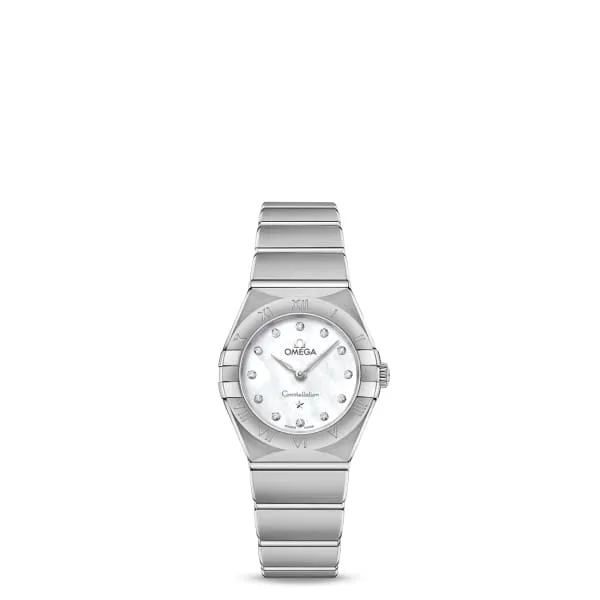 Bracelets Omega Omega Constellation 25mm Watch Ref 13110256055001 White Diamond Index Dial Stainless Steel Bracelet