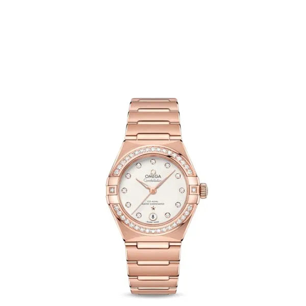Bracelets Omega Omega Constellation 29mm Watch Ref 13155292052001 Silver Diamond Index Dial Diamond Bezel 18K Rose Gold Bracelet Bracelets Omega Omega Constellation 29mm Watch Ref 13155292052001 Silver Diamond Index Dial Diamond Bezel 18K Rose Gold Bracelet